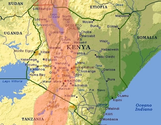 Kenia-carta-rift valley 